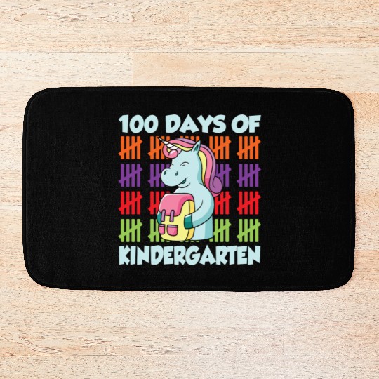 100 Days Of Kindergarten Team Cute Sweet Sayings Bath Mats