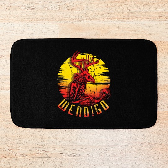 Wendigo Folk Creature Halloween Cryptid Bath Mats