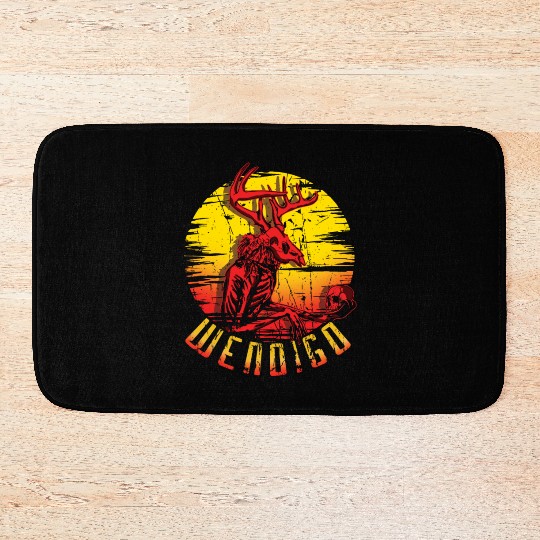 Wendigo Folk Creature Halloween Cryptid Bath Mats