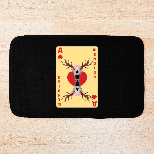 Folk Creature Card Wendigo Halloween Cryptid Bath Mats