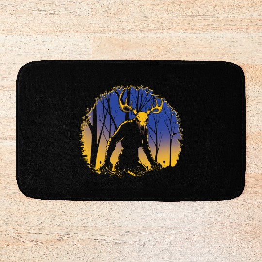 Wendigo Folk Creature Forest Cryptid Halloween Bath Mats