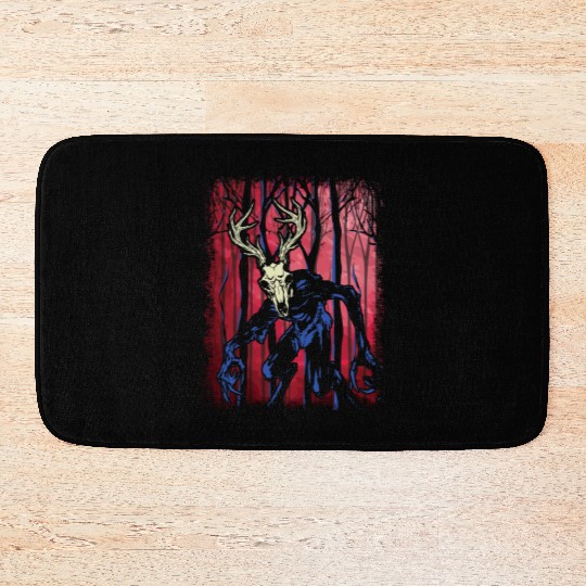 Wendigo Folk Creature Forest Halloween Cryptid Bath Mats