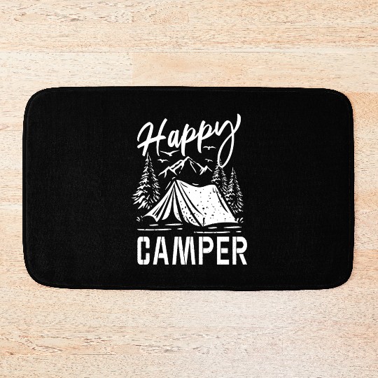 Camping love nature backpack camp with tent Bath Mats