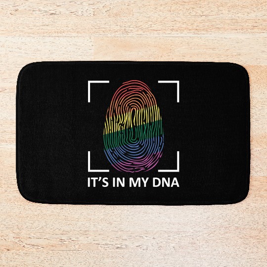 It's In My DNA LGBT Gay Rainbow Pride Thumb Mark Bath Mats