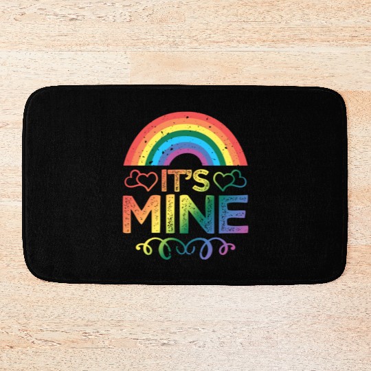 He's Mine LGBTQ+ Gay Rainbow Pride LGBT Love Bath Mats