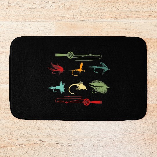 Trout Fly Fishing Nature Outdoor Fisherman Funny Bath Mats