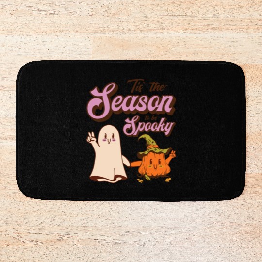 Cute Spooky Pumpkin Ghost Halloween Season Bath Mats
