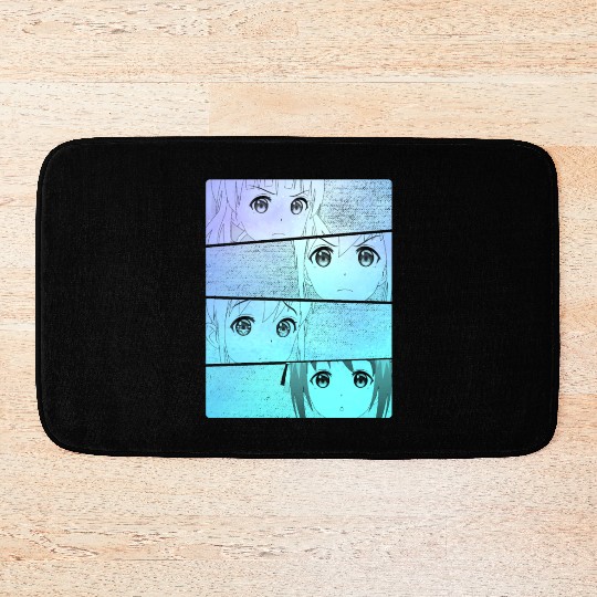 Kawaii Pastel Goth Anime Girls Bath Mats