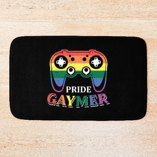 Pride Gaymer LGBT Gay Gamer Rainbow Pride Flag Bath Mats