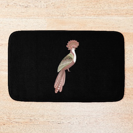 Folk art fancy bird Bath Mats