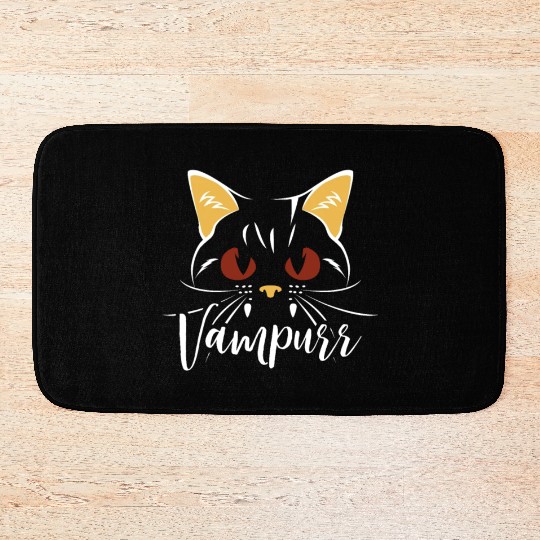 Vampurr Vampire Trick Or Treating Cat Halloween Bath Mats