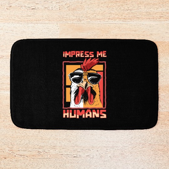 Rooster Cock Sunglasses Bath Mats