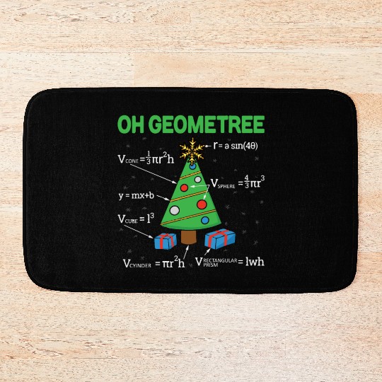 Funny Math Geometry Christmas Tree Teacher Bath Mats