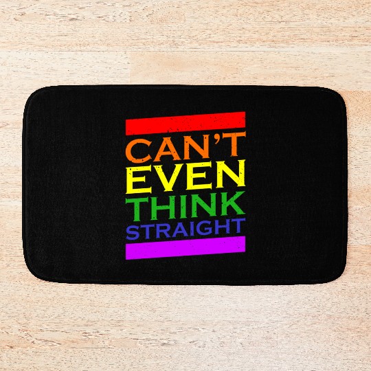 Can't Even Think Straight LGBT Gay Pride Rainbow Bath Mats