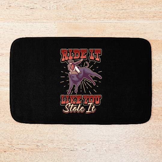 Rodeo Bull Riding Livestock Show Farmer Cattle Bath Mats