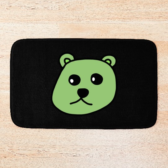 green teddy bear Bath Mats