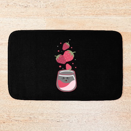 Delicious Strawberry juice Bath Mats