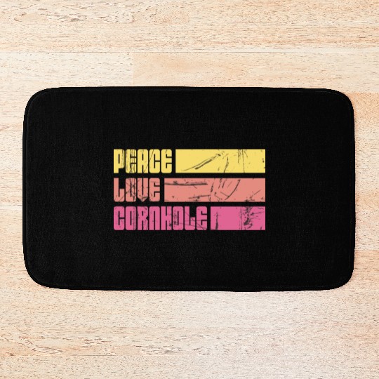 Peace Love Cornhole Bath Mats