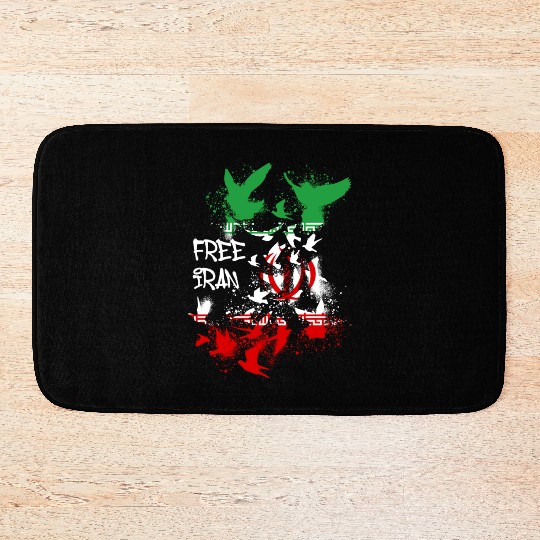 free iran, freedom, iran, no headscarves, flag Bath Mats