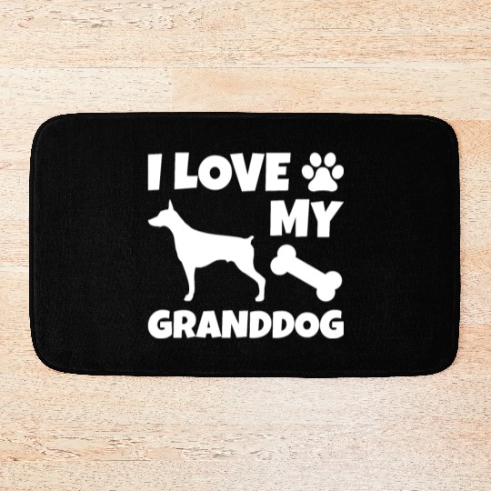I Love My Granddog Doberman Bath Mats