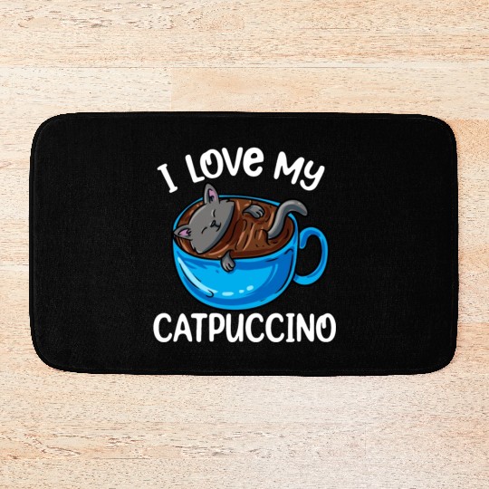 Catpuccino Coffee Kawaii Cat Anime Otaku Bath Mats