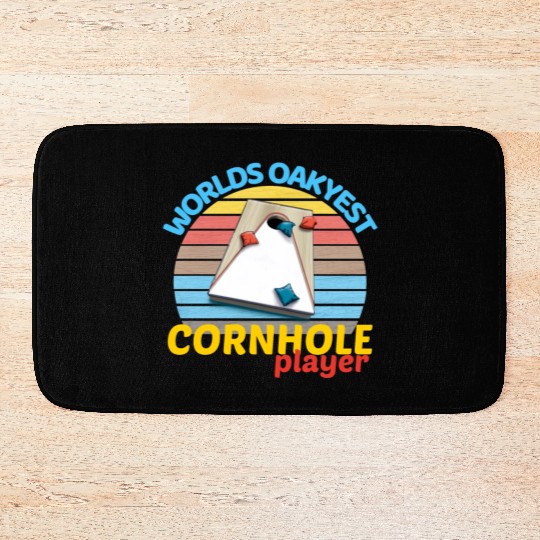 worlds oakyest cornhole player two Bath Mats