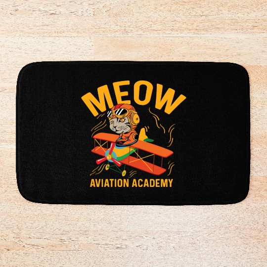 Meow Aviation Academy Co-Pilot Gift Bath Mats