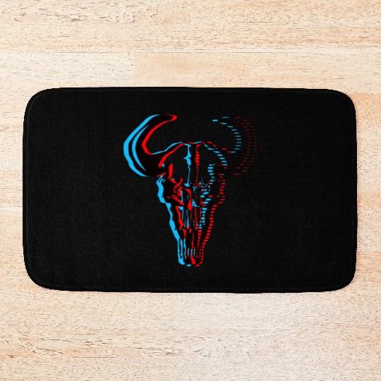 Buffalo skull Bath Mats