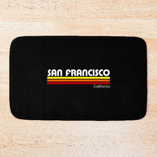 San Francisco California Retro Bath Mats