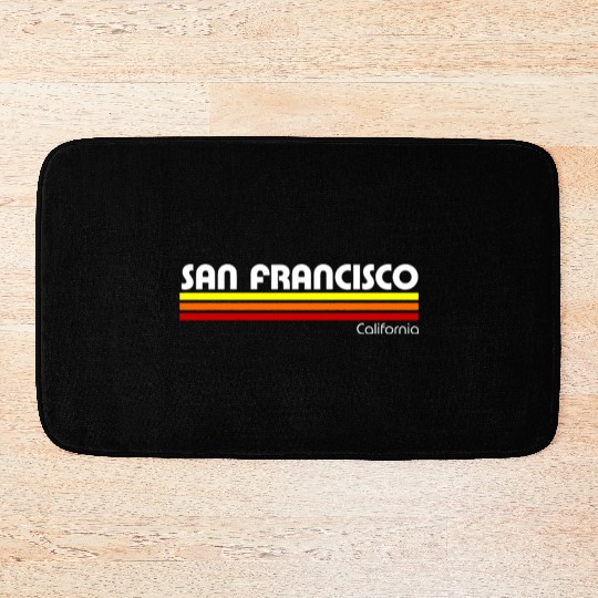 San Francisco California Retro Bath Mats