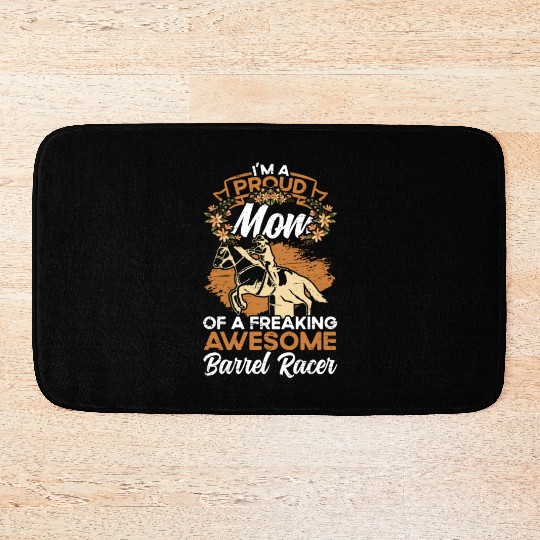 Barrel Racing Rodeo Equestrian Horse Barrel Racer Bath Mats