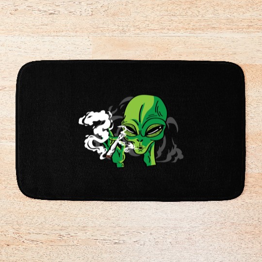 Alien Smoking Gangster Gift Bath Mats
