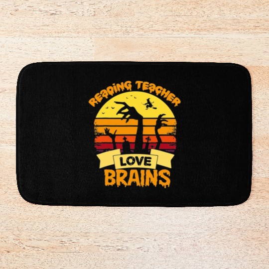 Reading teacher love brains Bath Mats