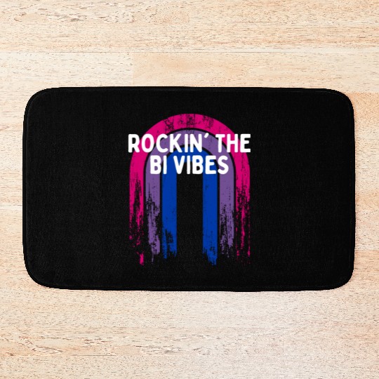 Rockin' the Bi Vibes Bisexual LGBTQ Bi Pride LGBT Bath Mats