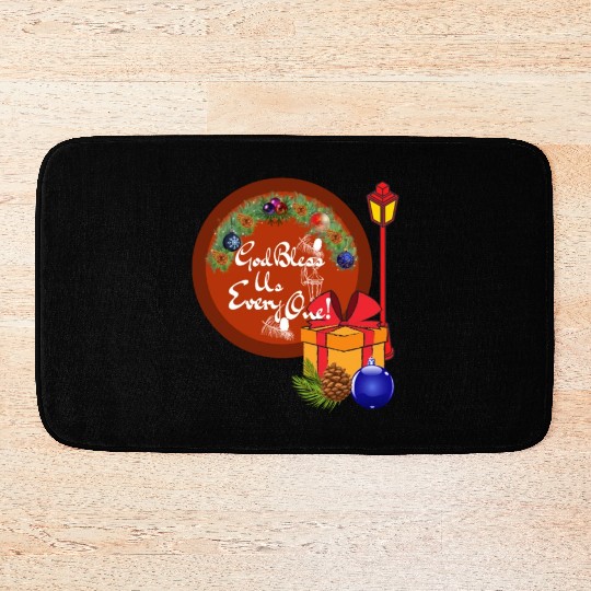 Cute A Christmas Carol God Bless Us Everyone Lamp Bath Mats