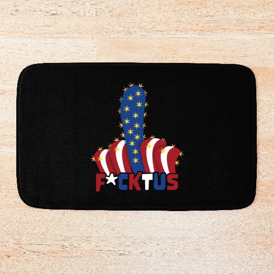 4th of July Vote Cactus Patriotic American Fucktus Bath Mats