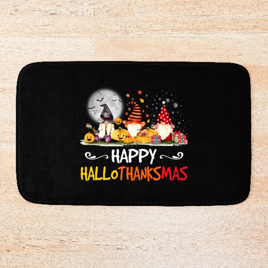 Gnomes Lover Halloween Merry Christmas Bath Mats