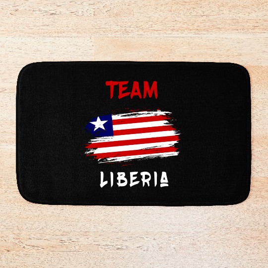 Team Liberia flag design Bath Mats