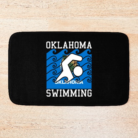 Oklahoma Flag Swimming Team Swim Swimmer US State Bath Mats