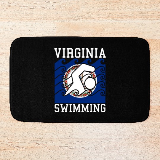 Virginia Flag Swimming Team Swim Swimmer US State Bath Mats