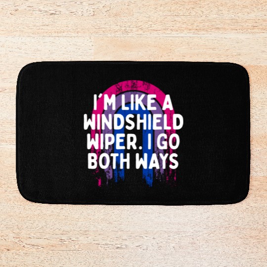 I Go Both Ways Bisexual LGBTQ Bi Pride Funny Dad Bath Mats