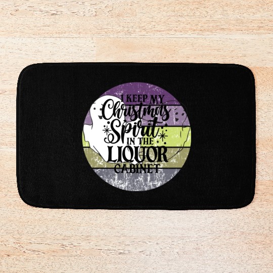 Funny Christmas Spirit Ghosts Sunset Bath Mats