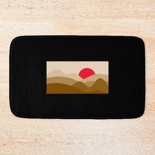 Minimalist Sun Copper Brown Bath Mats