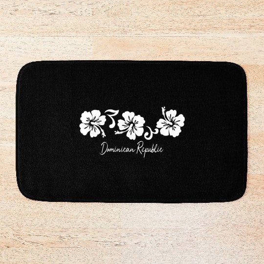 Dominican Republic Hibiscus Flower Bath Mats