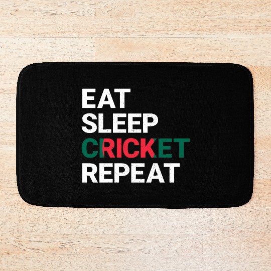 Eat Sleep Cricket Repeat BD Flag Sports Gift Bath Mats