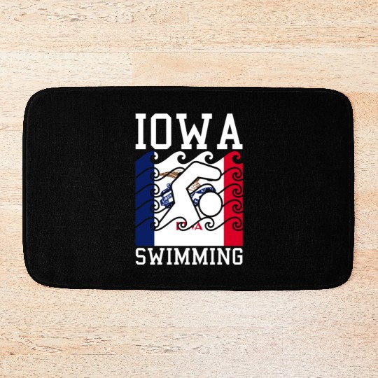 Iowa Flag Swimming Team Swim Swimmer US State Bath Mats