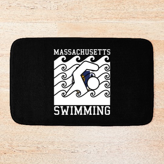 Massachusetts Flag Swimming Team Swim Swimmer US S Bath Mats
