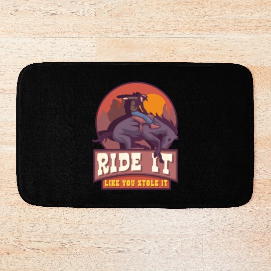 Rodeo Bull Riding Livestock Show Farmer Cattle Bath Mats