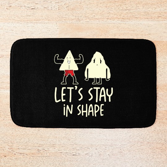 Gym Cute Motivational Geometric Shapes Working Out Bath Mats