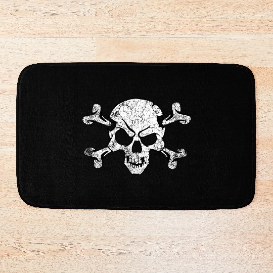 Grunge Pirate Skull And Crossbones Bath Mats